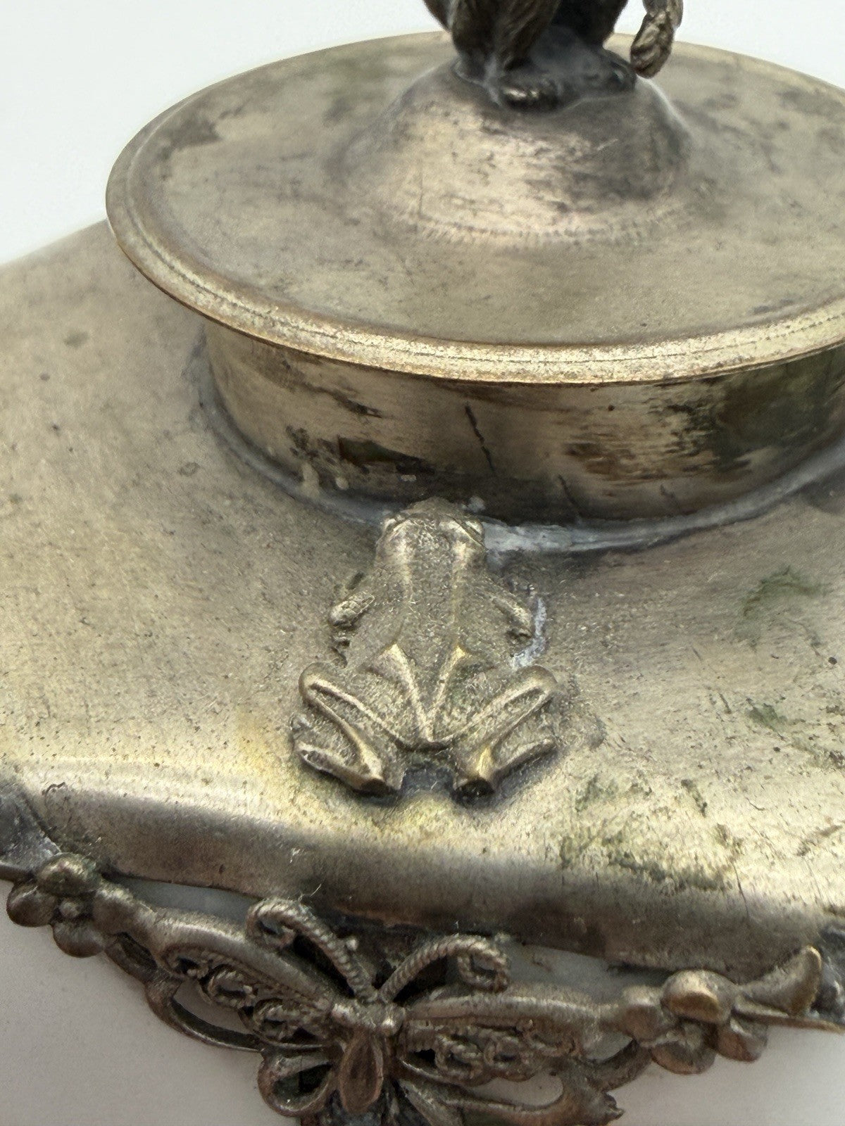 Antique Guangxu reign hexagonal Qing Dynasty Chinese metalwork pewter teapot