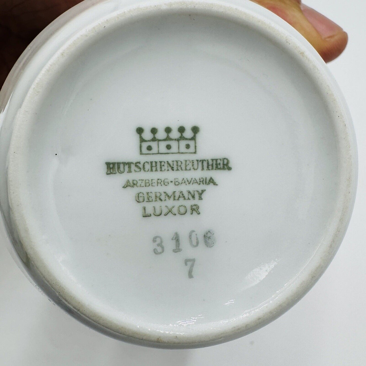 Rare Hutschenreuter Luxor Germany Porcelain 3106 Creamer & Sugar White Gold Trim