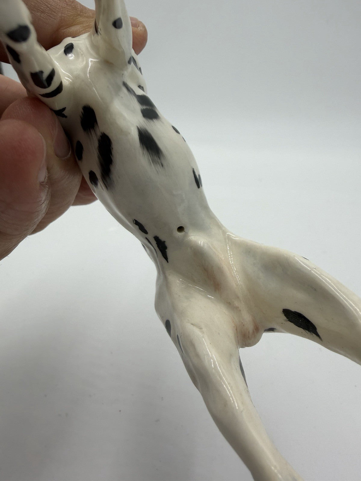 Vtg Royal Doulton Dalmatian Spotted Dog Porcelain Figurine England 4”Hx6”H Flaw