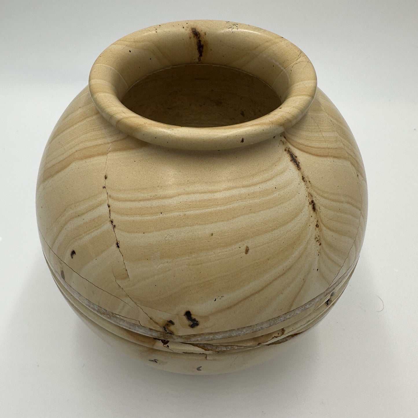 Sedlak Marble Vase Urn USA Crackled Design Stone Heavy Home Decor Interior
