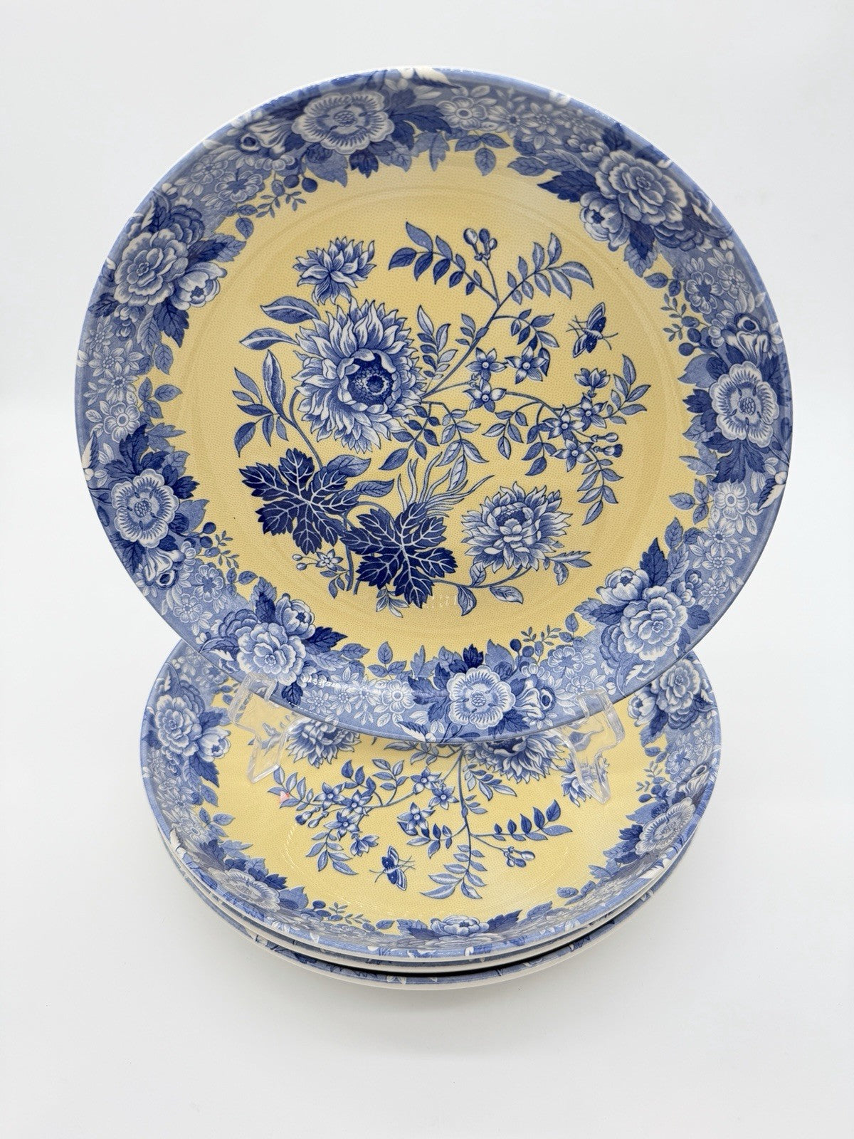 Spode Porcelain Blue Room Garden Collection Jasmine Blue & Yellow Pasta bowl Set