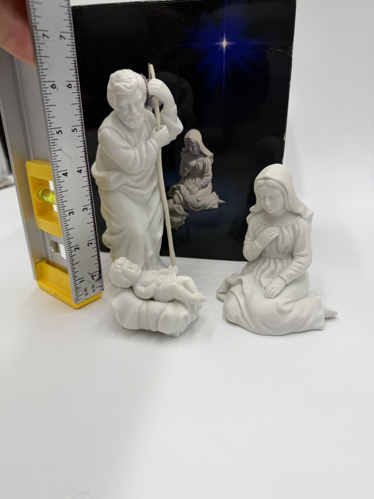 Vintage 1981 Avon White Bisque Holy Family Three Porcelain Figurines Nativity