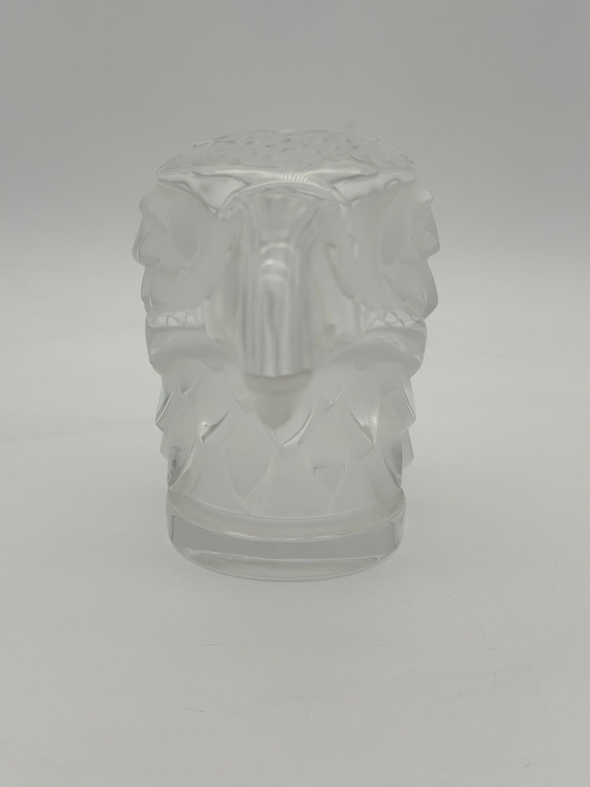 Lalique France Crystal Eagle Head Tête D’Aigle Figurine Signed Vtg Sculpture