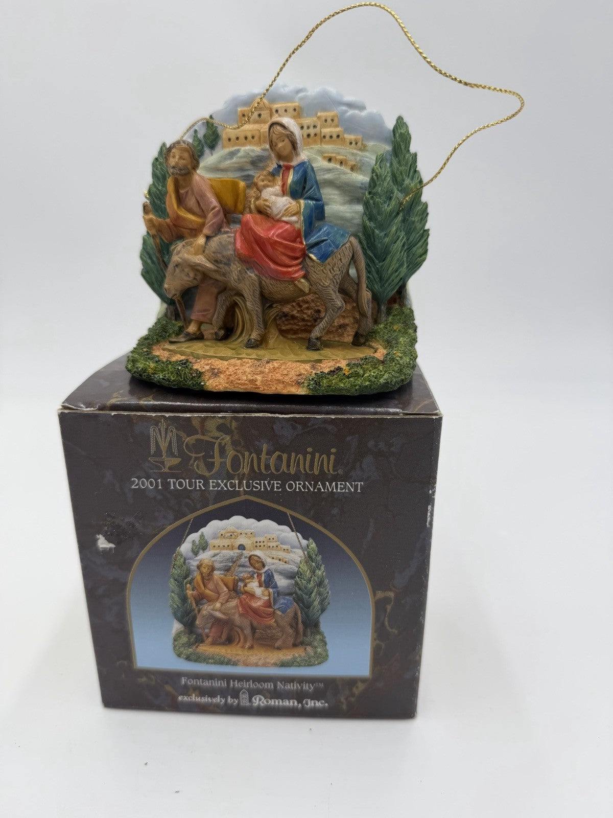 Fontanini Flight Into Egypt 2001 Tour Exclusive Ornament Signed Christmas Vtg