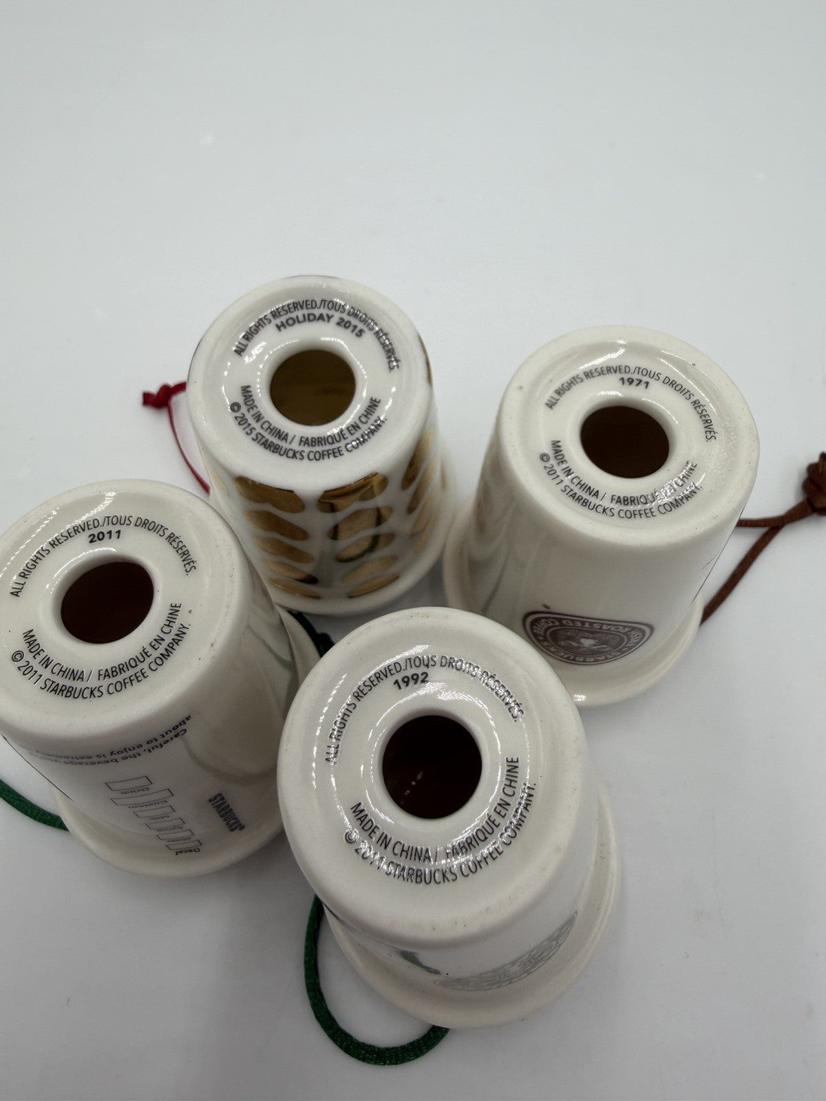 Starbucks Coffee Company Hanging Mini Cups Christmas Ornaments 1971, 1992,2011