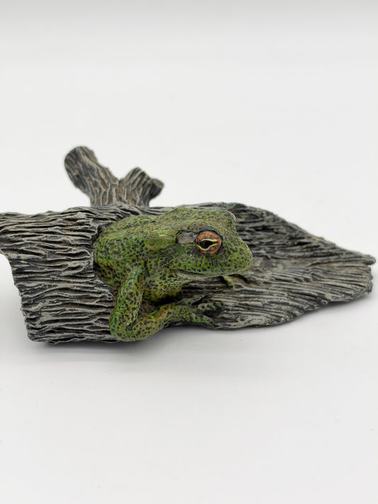 Vintage Studio Art Frog Painted Figurine Signed Oliphant 1991