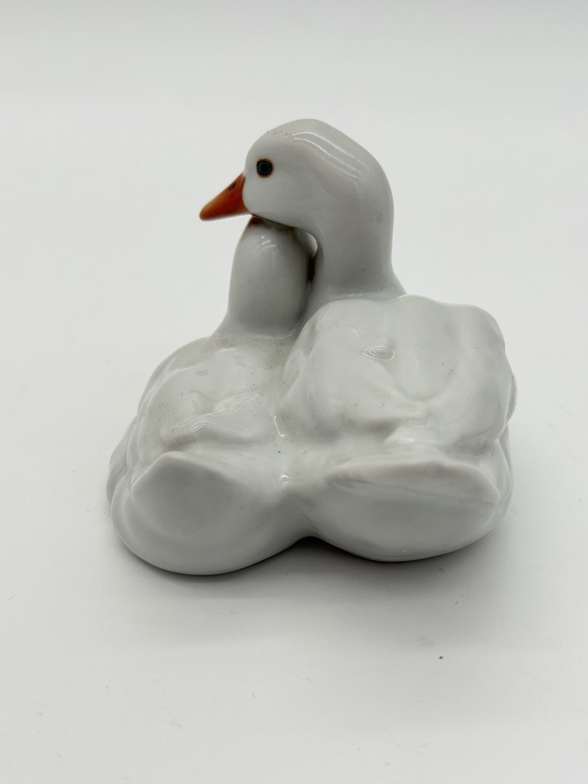 Herend Hungary Porcelain Ducks White Hand Painted 1950 Vtg Figurine