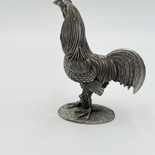 Vintage Salisbury Pewter Delaware Blue Hen Solid Rooster Figurine 3.5”H