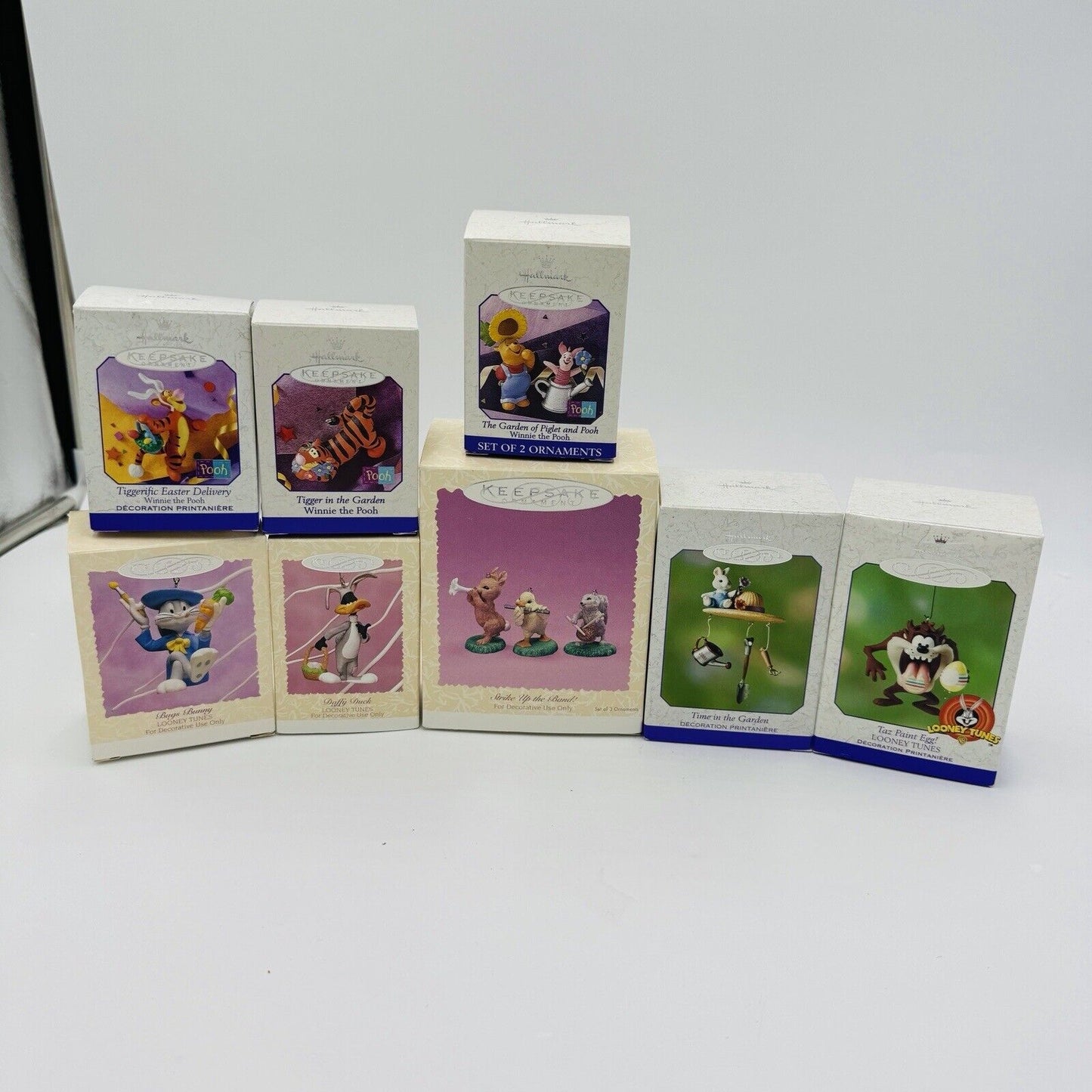 Hallmark Easter Looney Tunes Pooh Tiger Ornaments Set of 8 Boxed Keepsake Spring