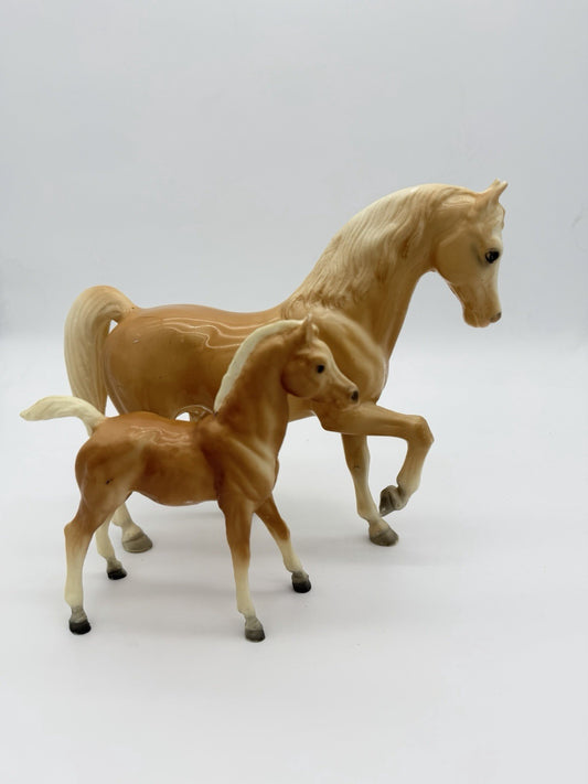 Breyer 1960’s Glossy Family Arabian Mare Foal Horse Palomino Hope & Charity