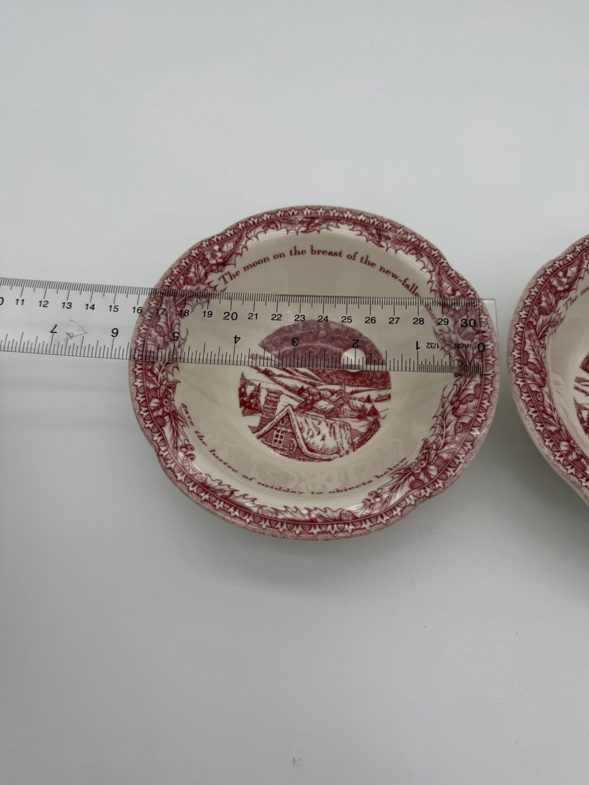 Johnson Brothers Red Porcelain Twas The Night Cereal Bowl Porcelain England 2