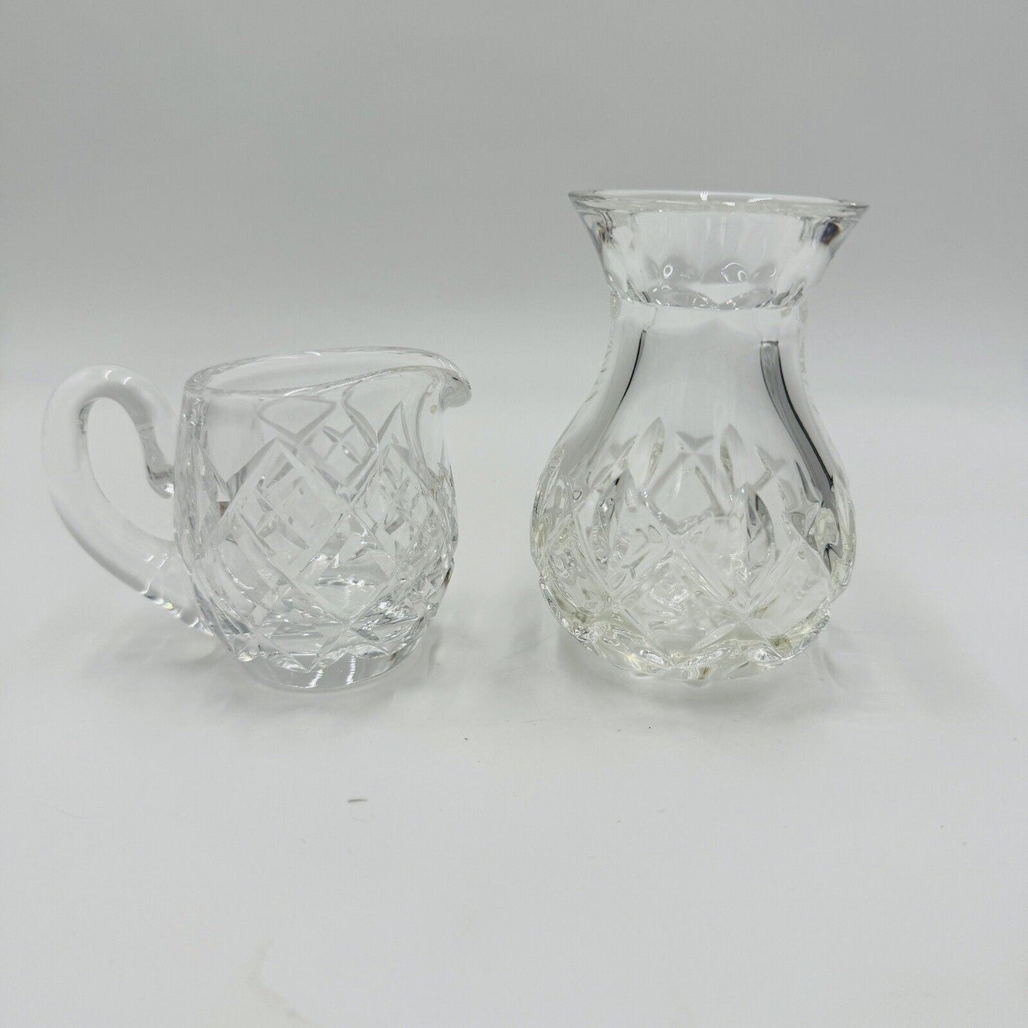 Waterford Crystal Posy Bulb Vase and Mini Pitcher 4in and 3in Set