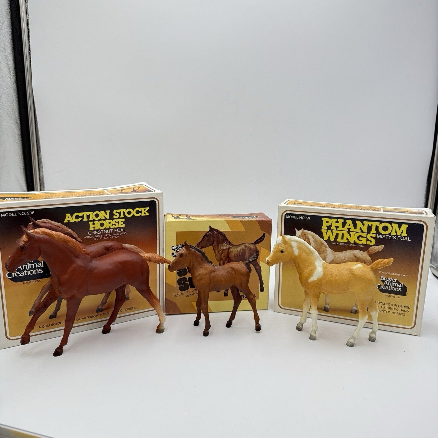 Vintage Breyer Horses Models USA Foals Figurines In Box Set 3