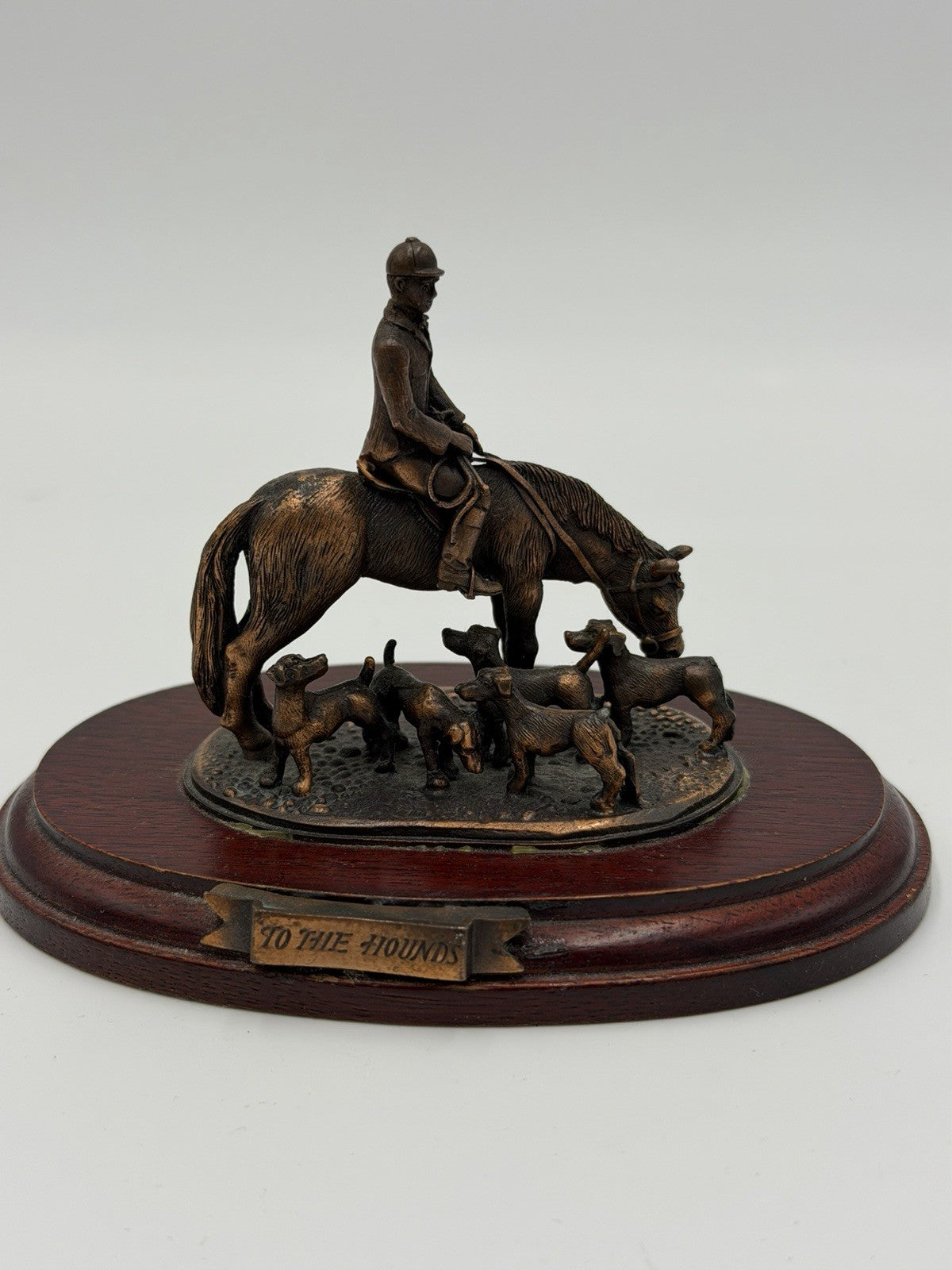 Vintage To The Hounds Metal rider horseback hounds Figurine