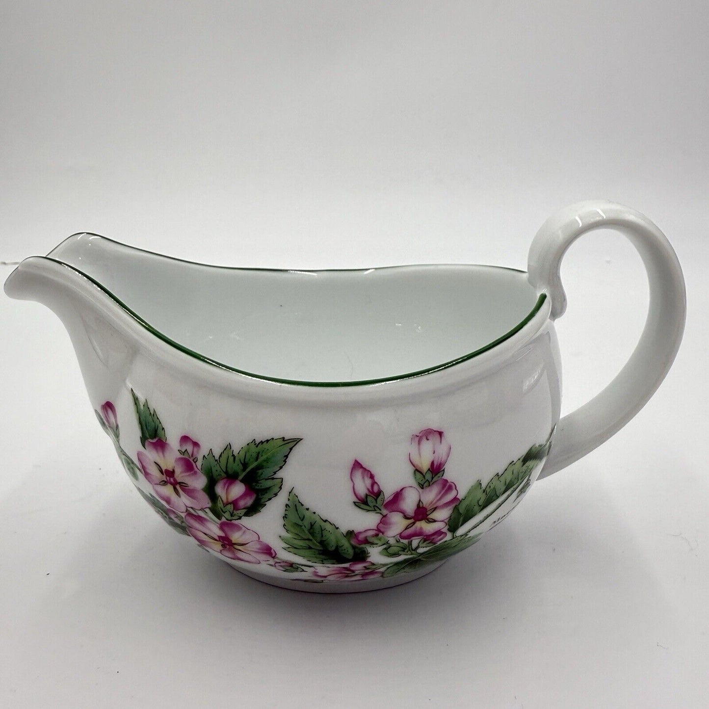 Royal Worcester Herbs Sauce Gravy Boat England Marshmallow Floral Vintage 90's