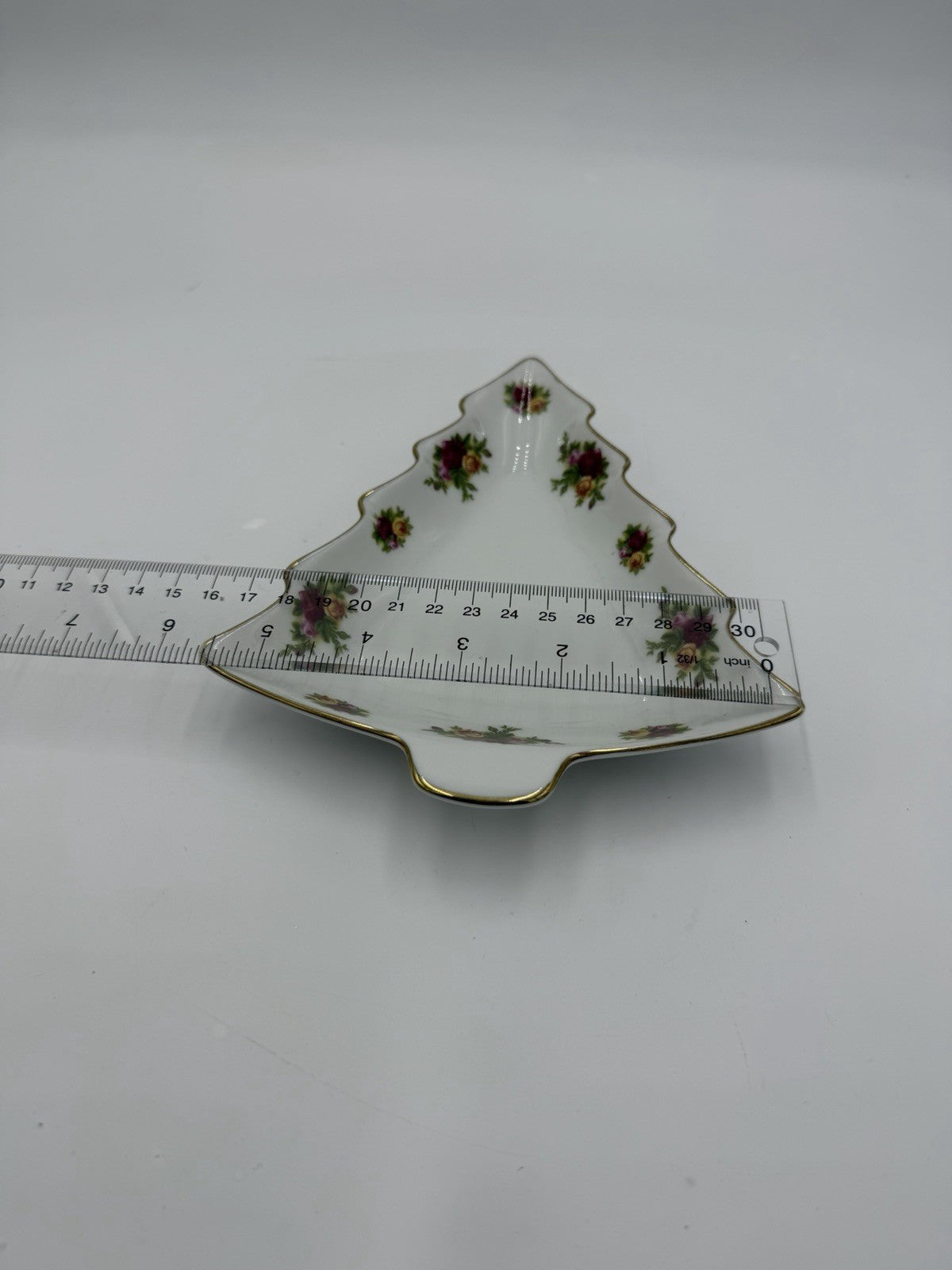 Royal Albert Old Country Roses Christmas Tree Shape Candy Dish Porcelain England