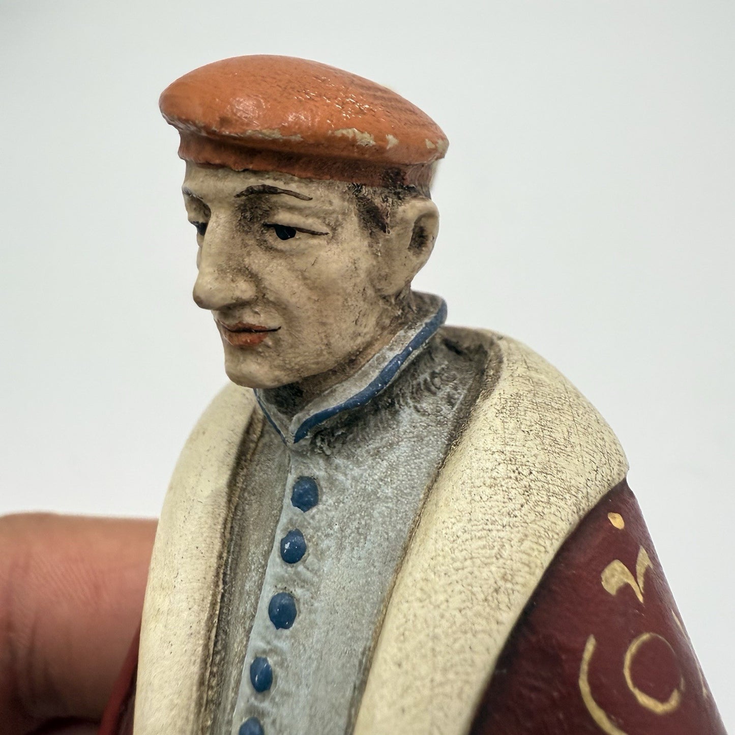 Rare Anri Wood Carving Italy Renaissance Folk Art Figurine 1950 Hand Carved 5.5"