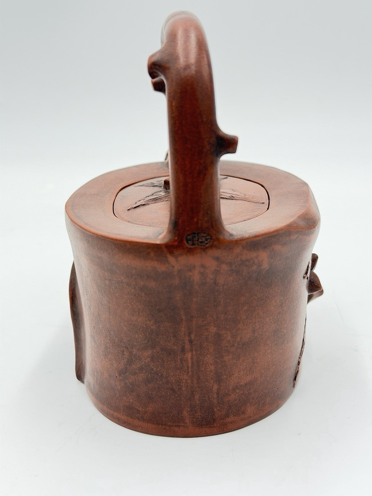 Rare Chinese Yixing Zisha Art Pottery clay teapot branch handle Vintage