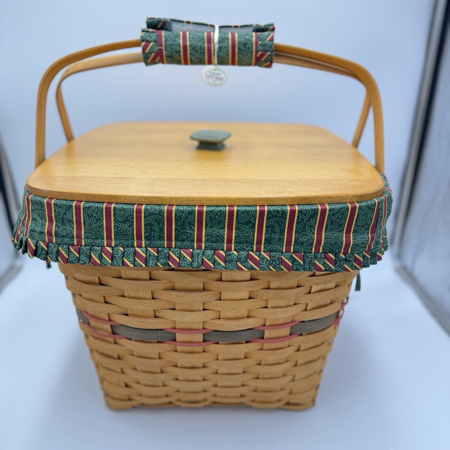 Longaberger 1995 Holiday Hostess Evergreen Basket Set Lid Christmas 9th Edition