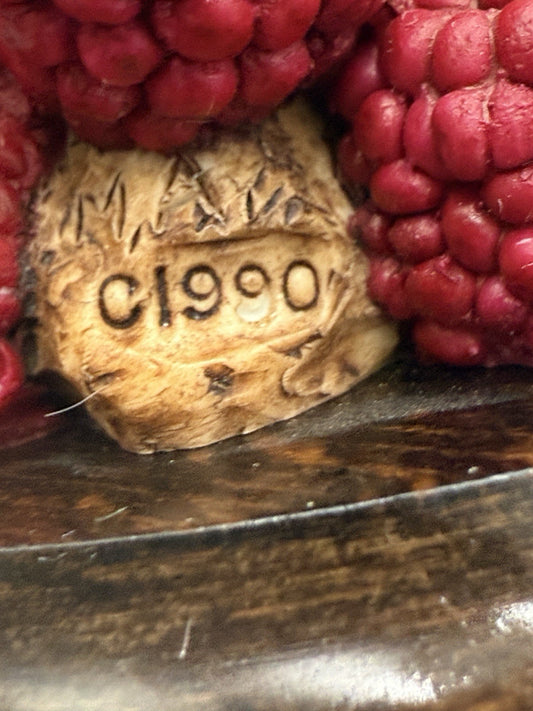 Country Artists England Mouse Berries Figurine 1990 Wooden Base Rare