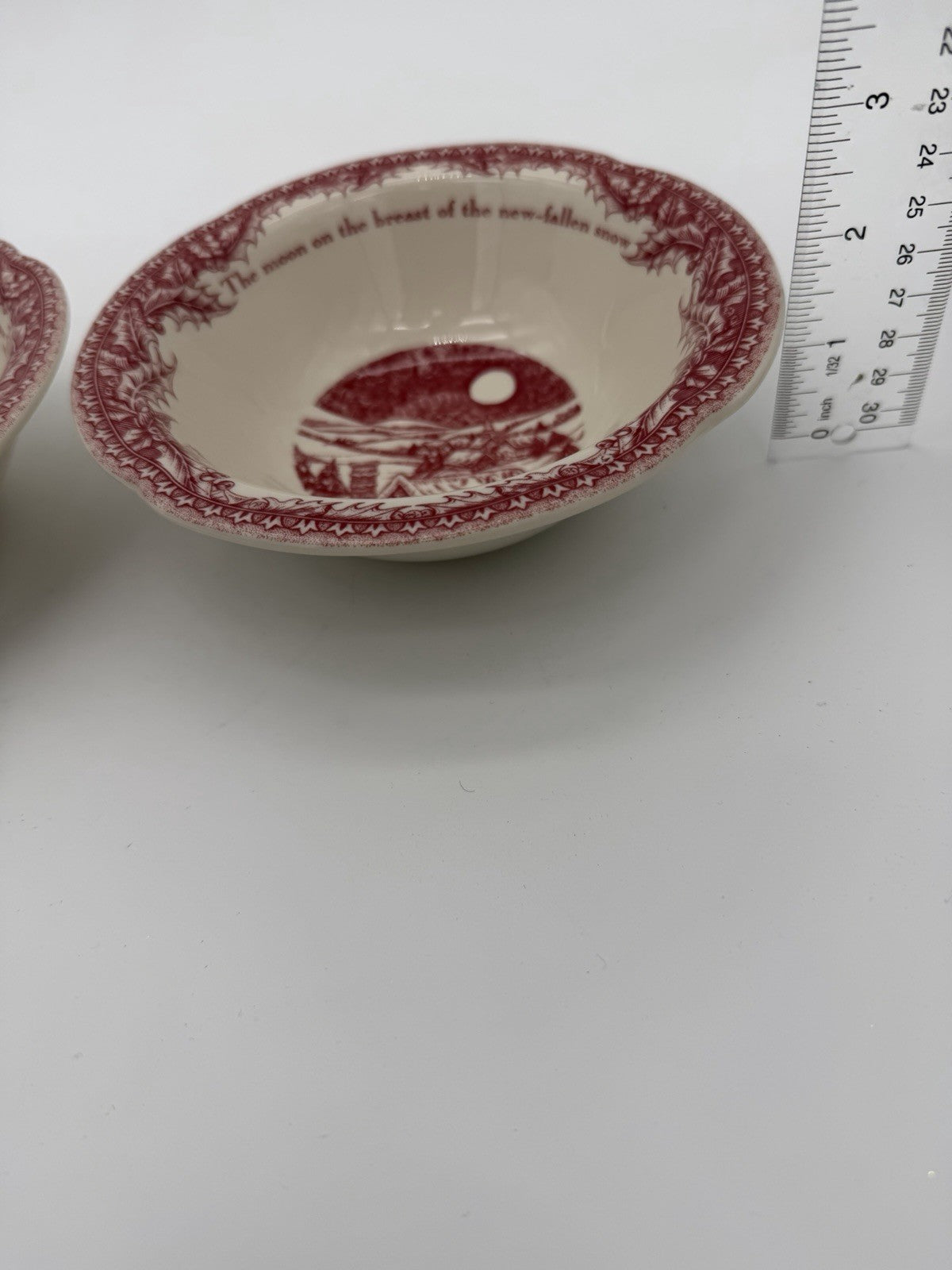 Johnson Brothers Red Porcelain Twas The Night Cereal Bowl Porcelain England 2