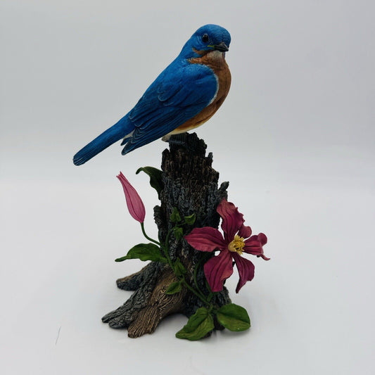 The Danbury Mint Collection Spring Welcome Bluebird Flowers Figurine Bob Guge