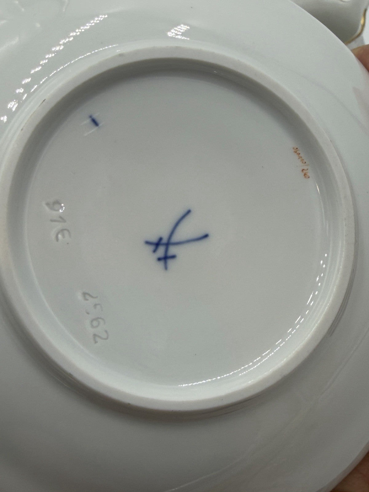 Antique Meissen Neubrandenstein Germany Porcelain Creamer & Saucer Set Floral