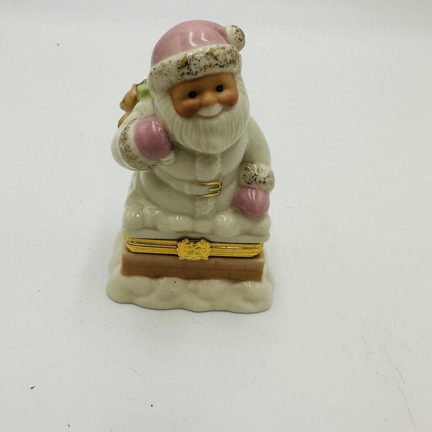 Lenox Santa's Porcelain Special Delivery Trinket Box Teddy Bear Charm Treasures