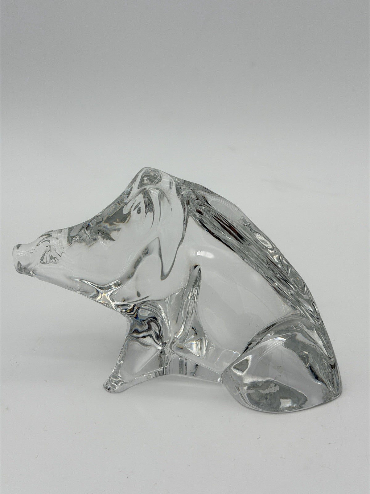 Baccarat France Crystal Boar Figurine Vintage Signed Zodiac Collection