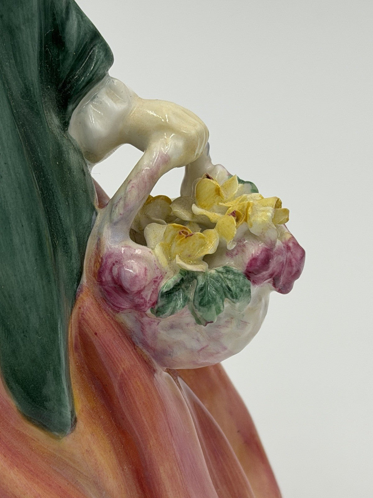 Large Royal Doulton England Porcelain Lady Charmian W/flowers HN 1949 8"H Figure