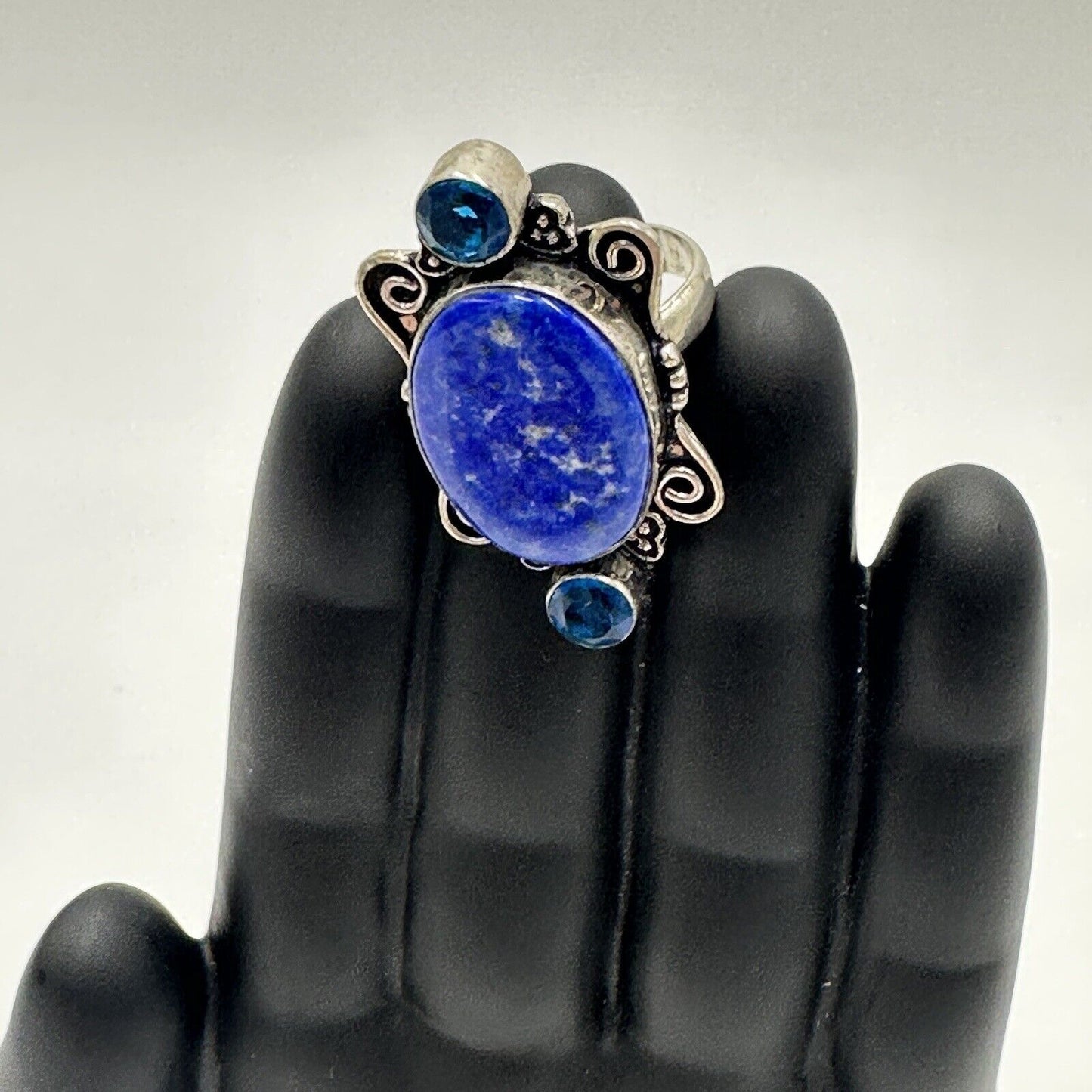 Lapis Women's Jewelry Ring Size 5 Sterling Silver 925 Lazuli Blue Antique