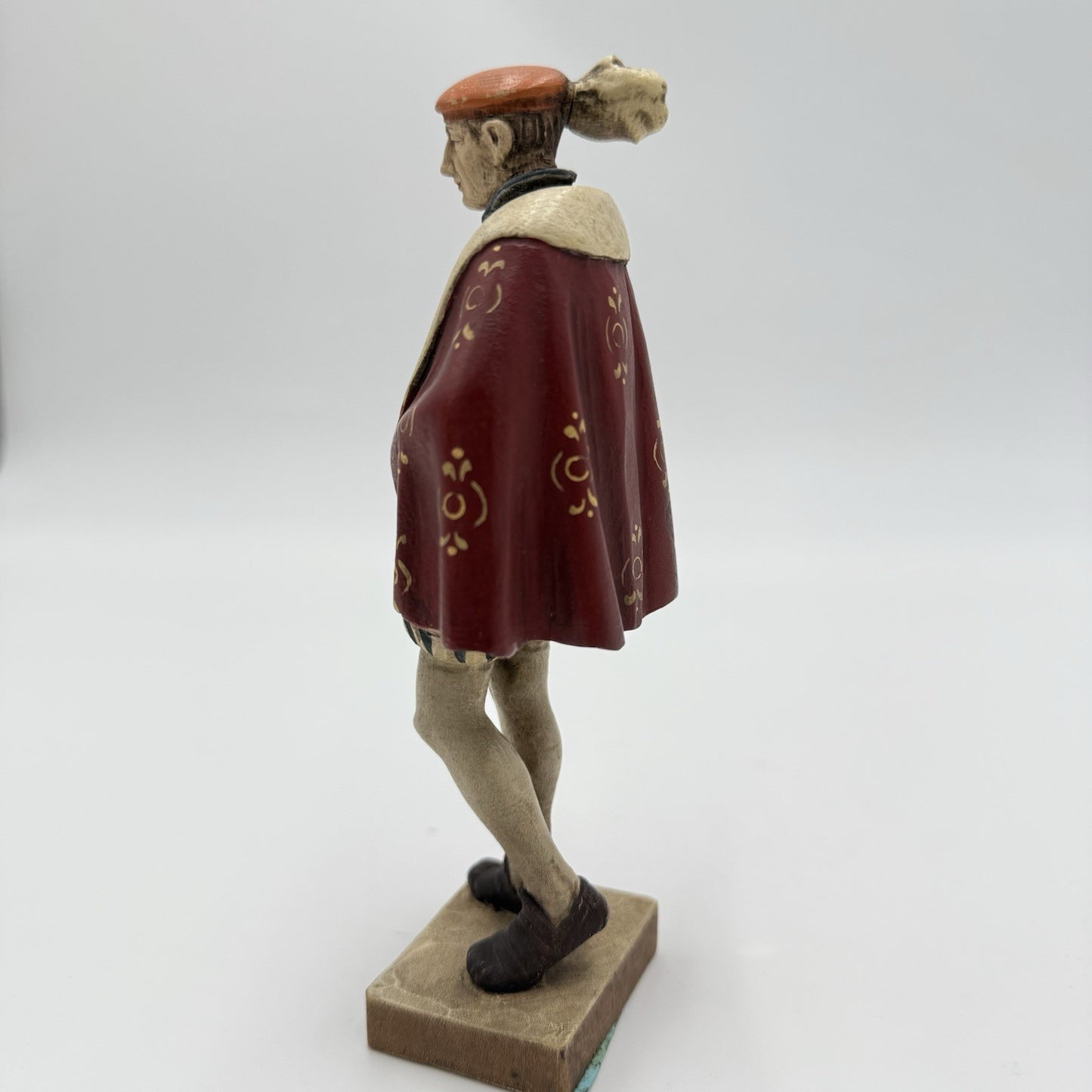 Rare Anri Wood Carving Italy Renaissance Folk Art Figurine 1950 Hand Carved 5.5"