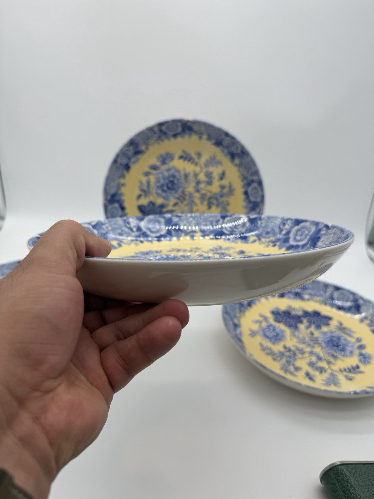 Spode Porcelain Blue Room Garden Collection Jasmine Blue & Yellow Pasta bowl Set