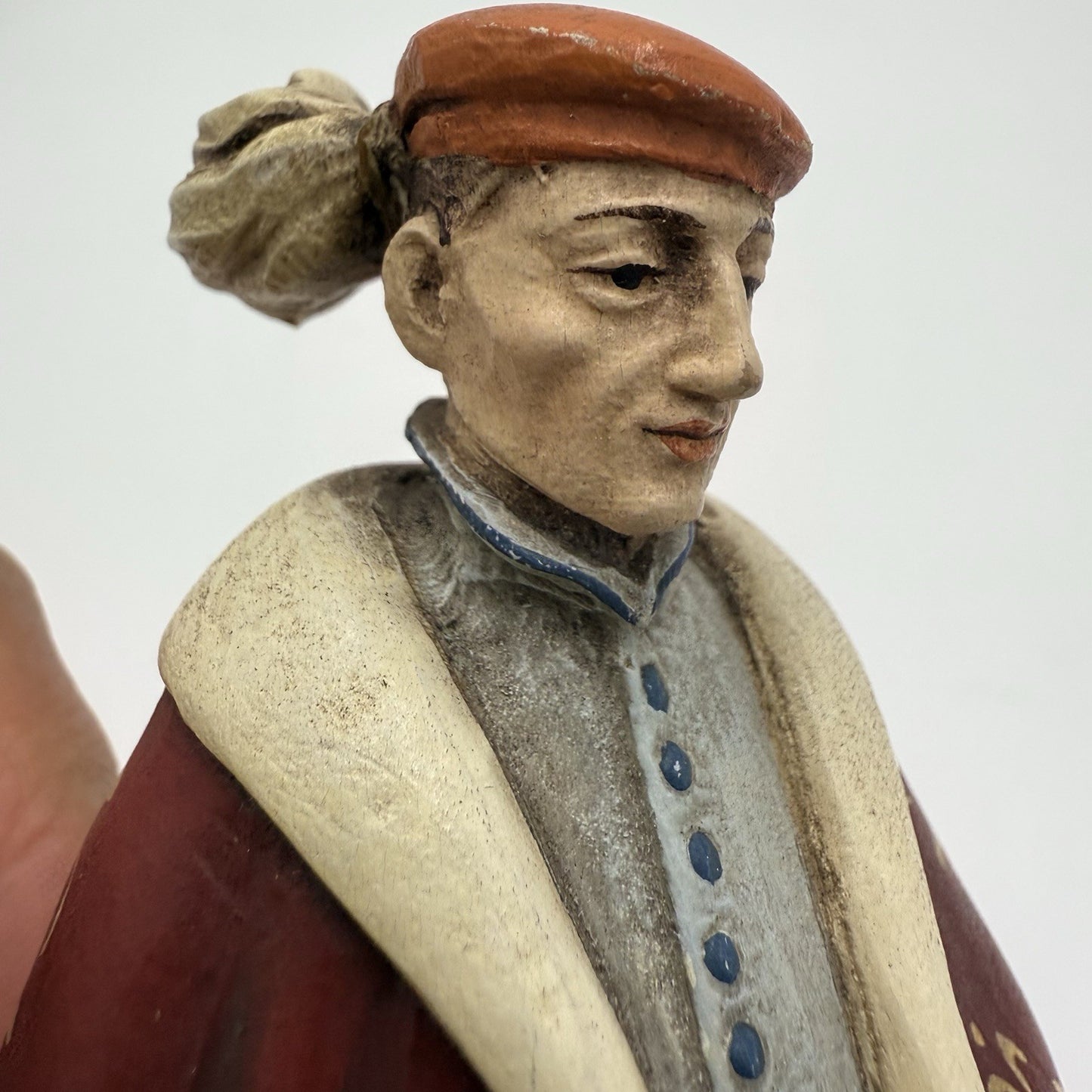 Rare Anri Wood Carving Italy Renaissance Folk Art Figurine 1950 Hand Carved 5.5"