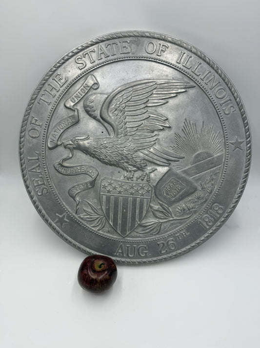 Large wall metal seal of the state of Illinois Aug. 26th 1818 Universal Pattern