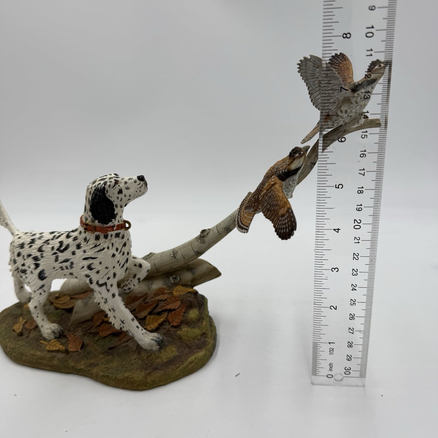 The Danbury Mint Autumn Wings Hunting Dog  Signed Stan Bentall Sculpture 8”x12”