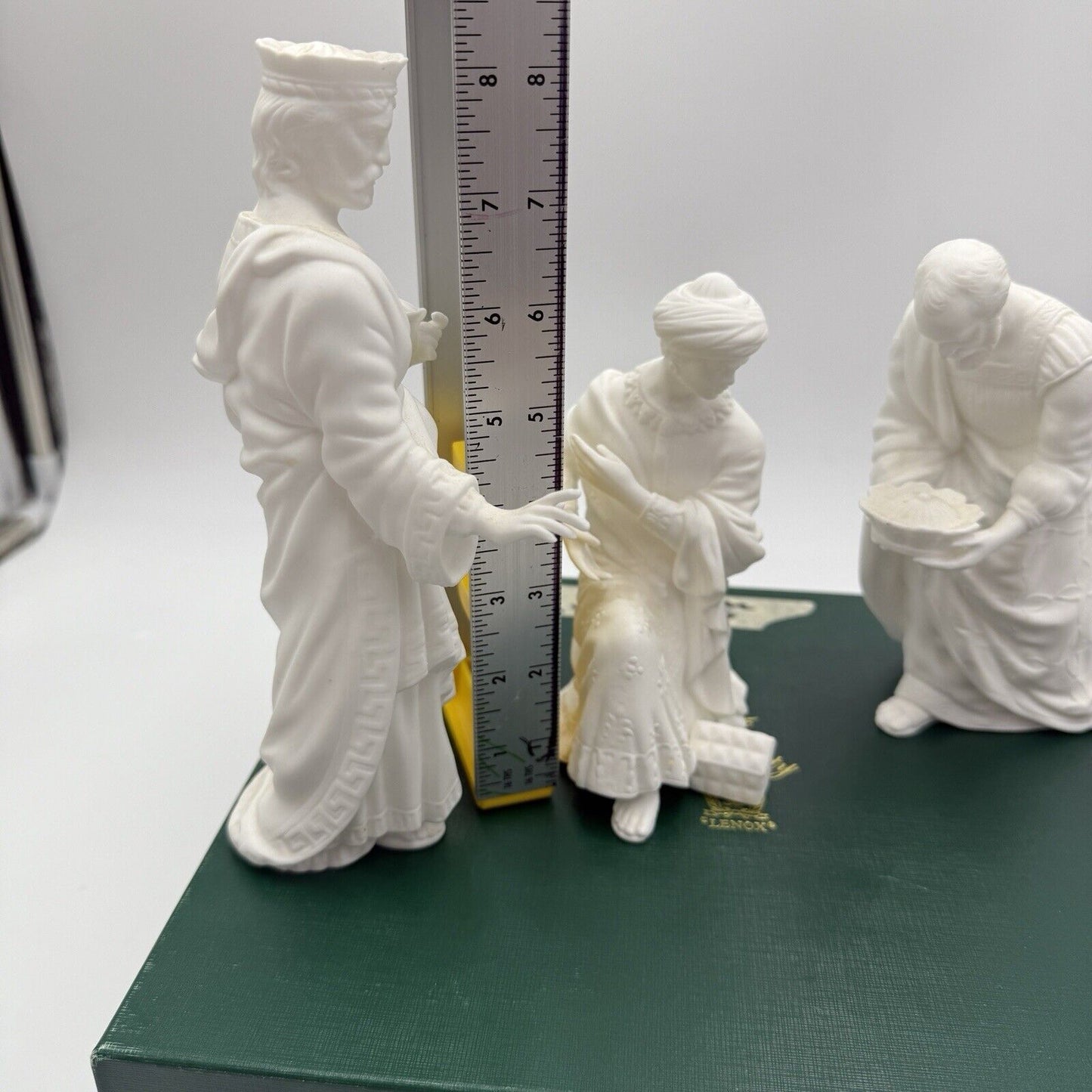 Lenox The Nativity White Bisque Porcelain 3 Wisemen Figurines 8” Box The Kings