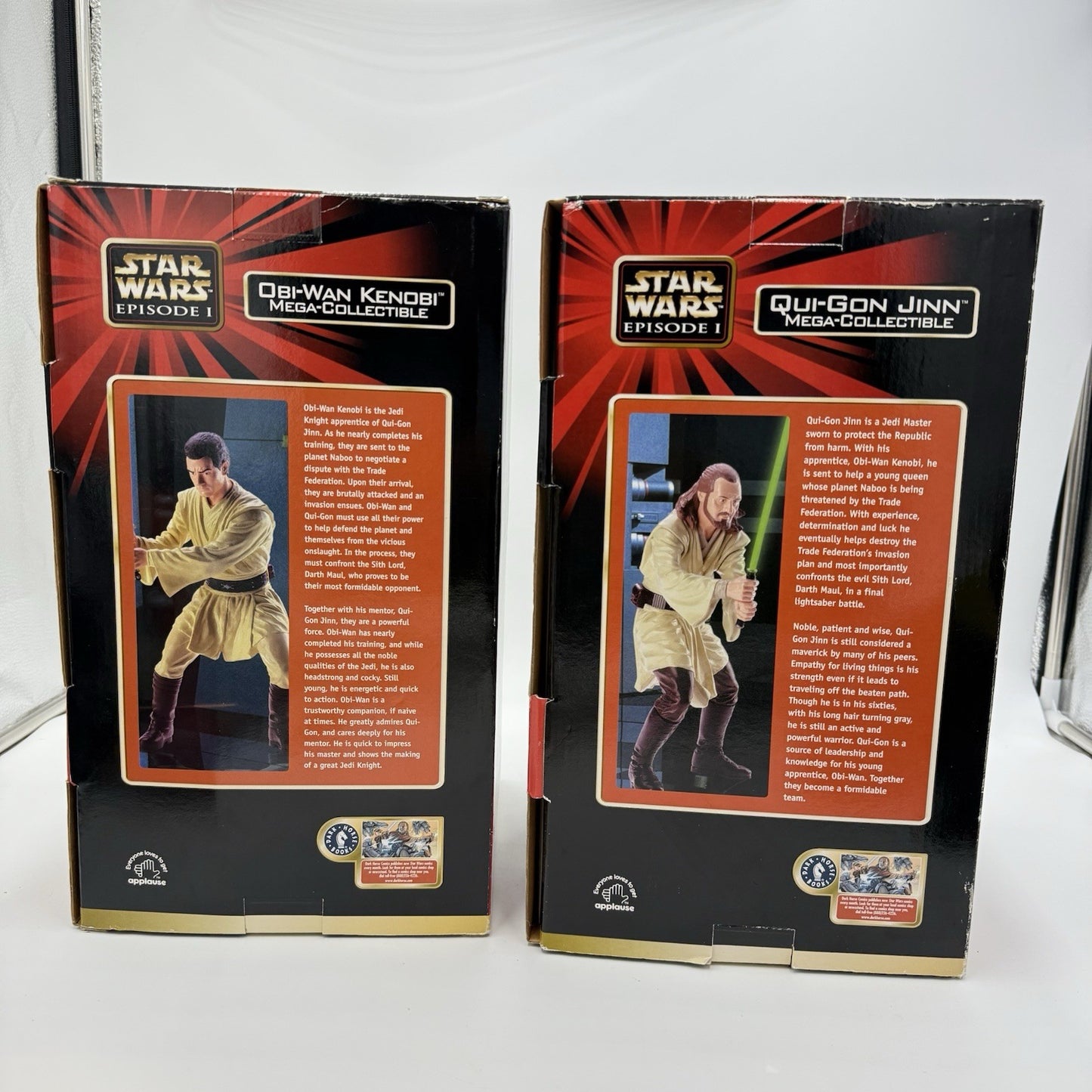 Star Wars Episode 1 Obi-Wan Kenobi /Qui-gon Jinn Mega Action Figurines 14” New