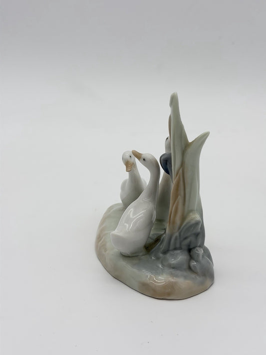 NAO by Lladro Spain Porcelain Three Geese /ducks Painted Vintage Figurine 4 1/2"