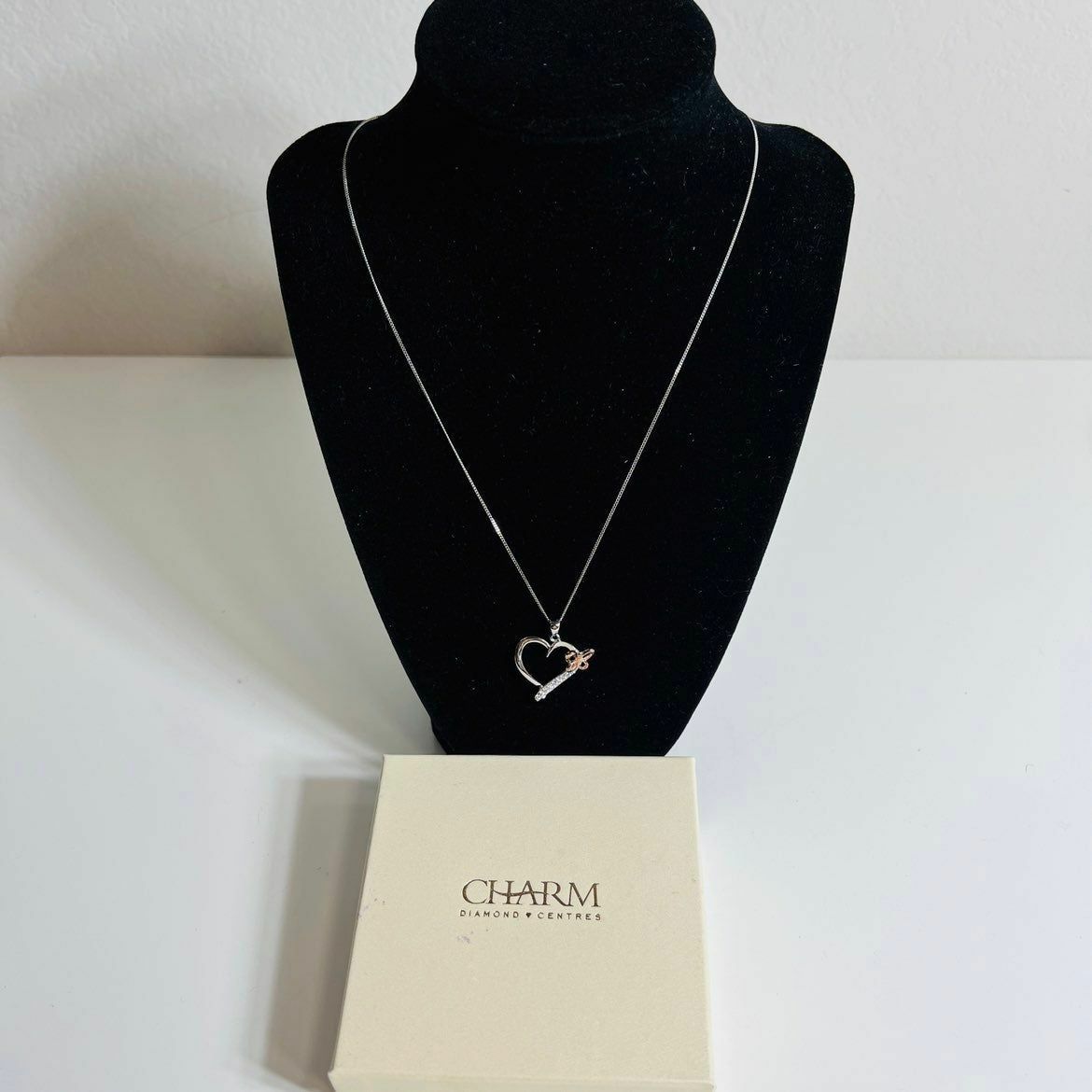 Necklace Women's Jewelry Butterfly Diamond Heart Sterling Silver