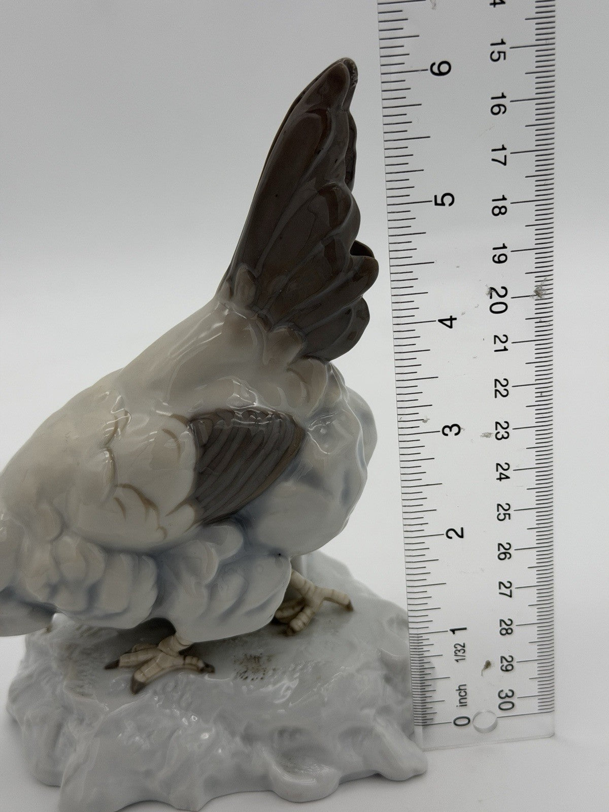 Rare Antique Karl Ens Volkstedt Germany Porcelain Rooster Chicken Hen Figurine