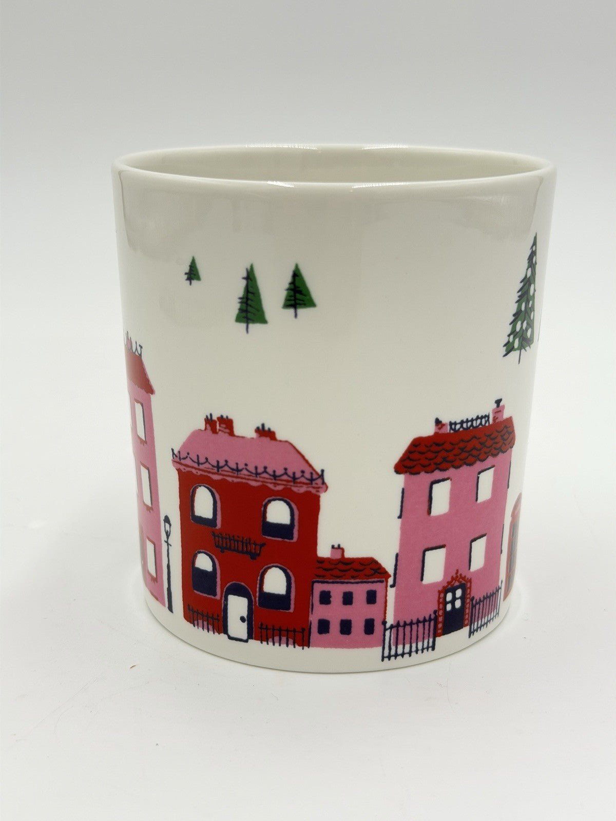 Rare Kate Spade New York Lenox Porcelain Arbor Village Christmas Coffee Mug 3.2”