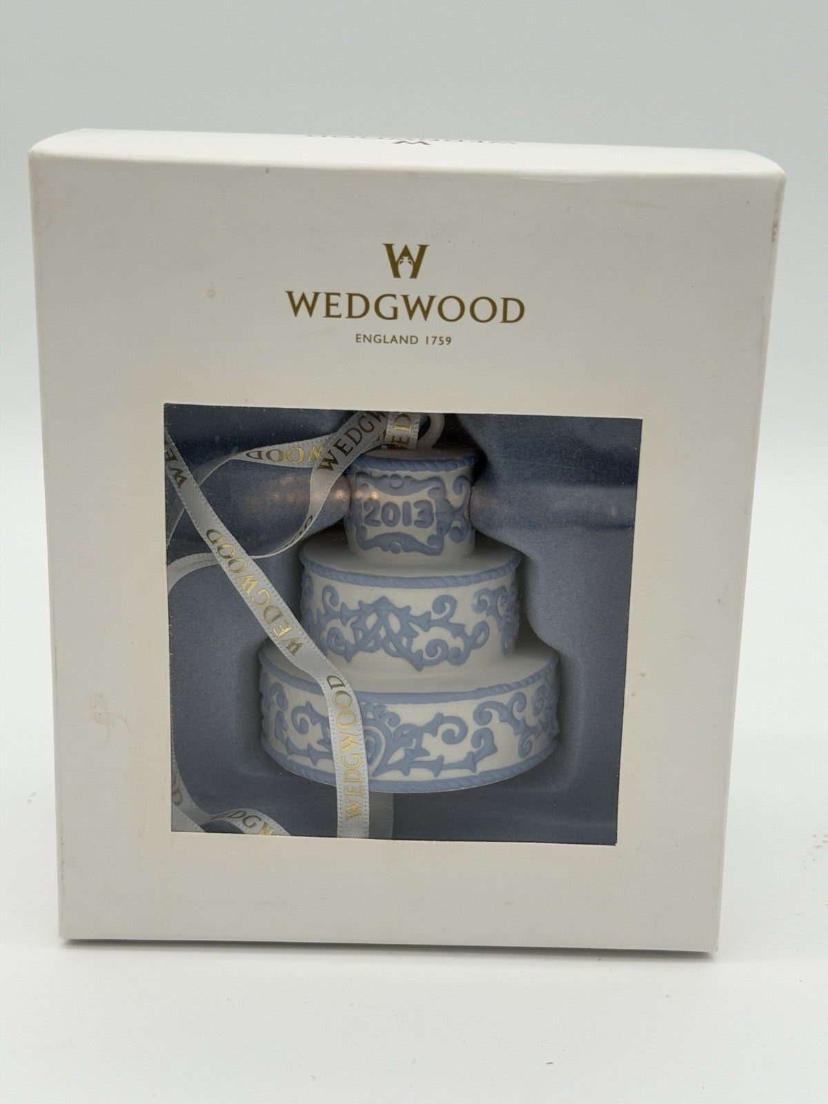 Wedgwood Jasperware First Christmas Together Wedding Cake 2013 Hanging Ornament