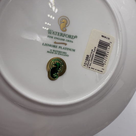 Waterford Fine British China Lismore Platinum  Salad Dessert Plates 4 PCs 8" New