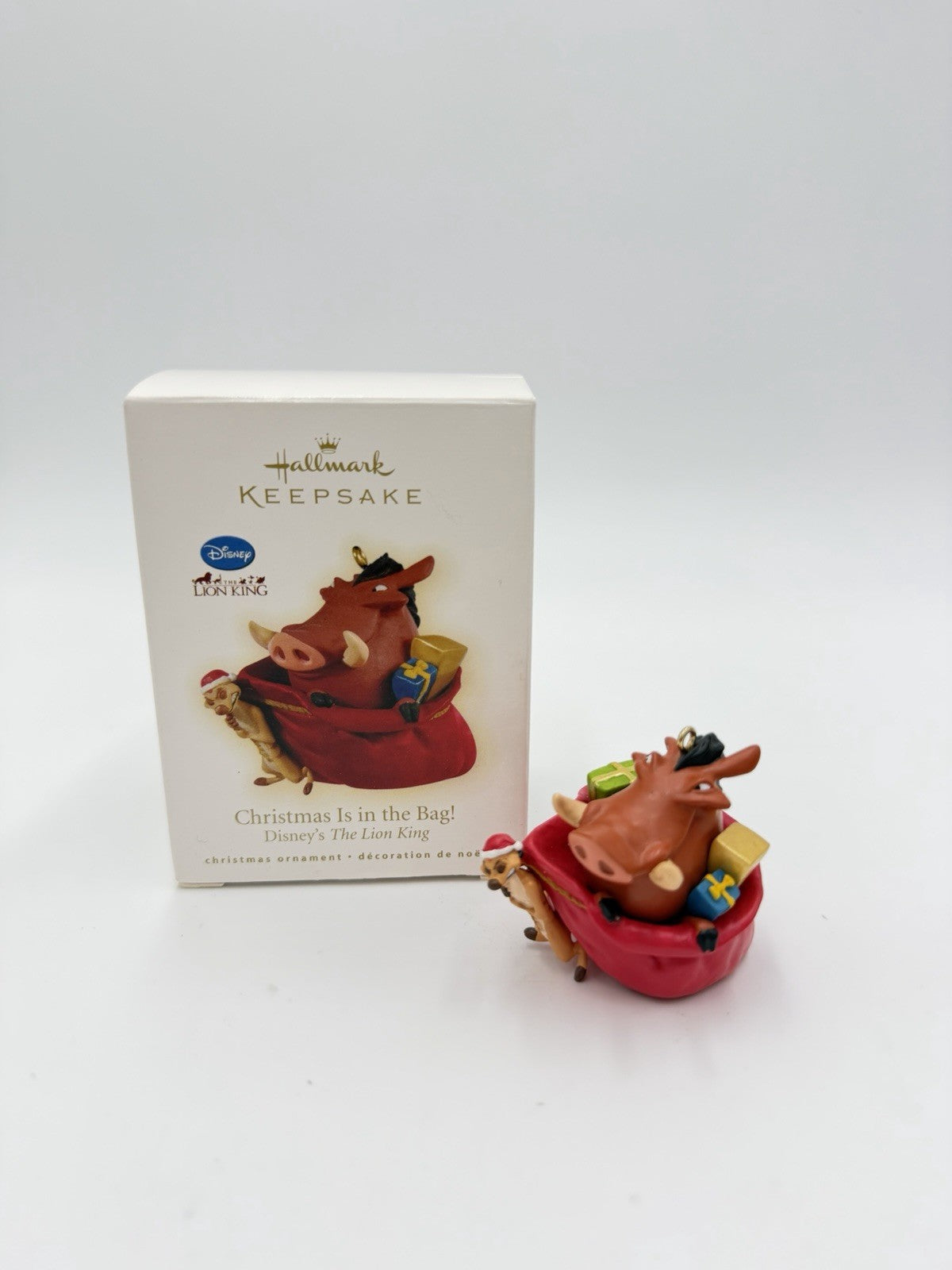 The Lion King Christmas Is In the Bag Hallmark Disney Ornament Pumbaa & Timon