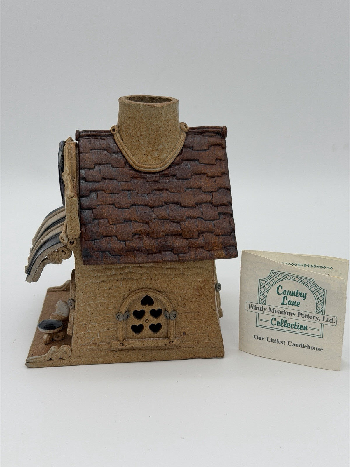 Windy Meadows Art Pottery Mom’s Ice Cream Parlor Cottage Candle Holder Vintage 7