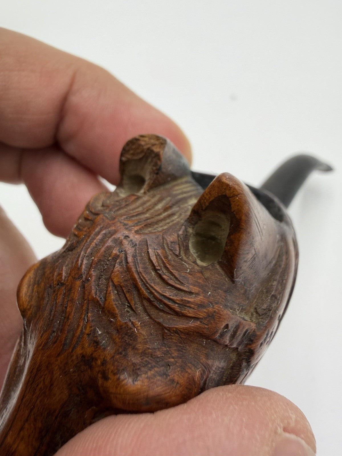 Antique Sommer Paris Wood Carved Horse Head Algerian Briar Tobacco Pipe