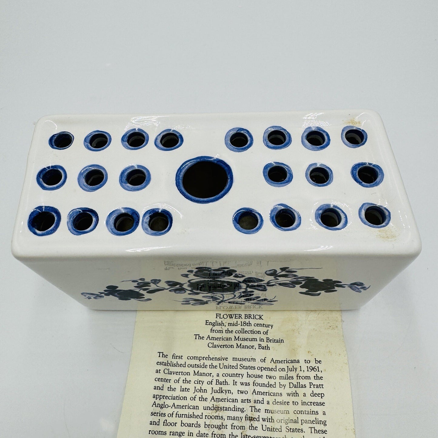 Antique Flower Brick English Mid-18th century Porcelain Floral Documentation