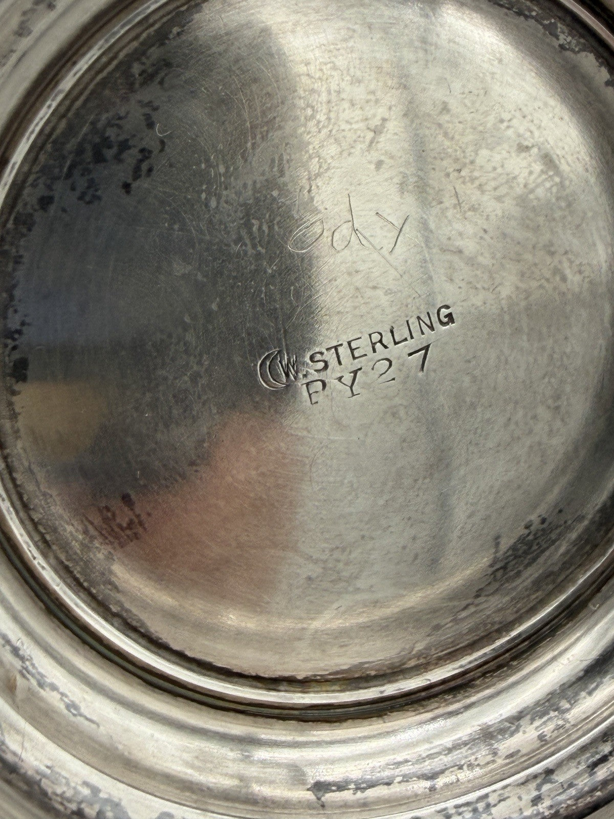 antique Watrous sterling silver 925 footed cup /bowl 132g 3.4”H