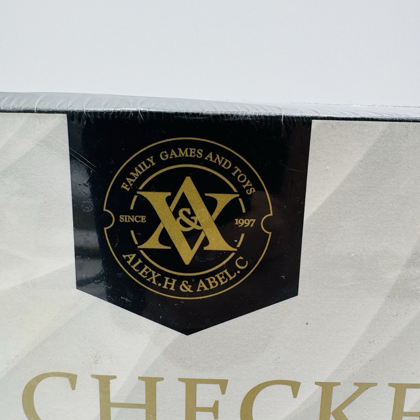 Alex & Abel Classy Chess Checkers Board Set Wood Veneer Inlay 15" Sealed New